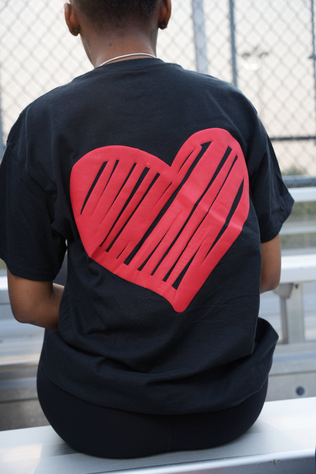 The Classic Boyfriend Short Sleeve T-shirt - Scribble Heart logo